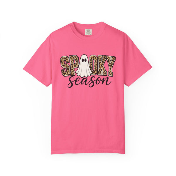 Spooky Season Leopard Print Ghost Halloween Graphic T-Shirt