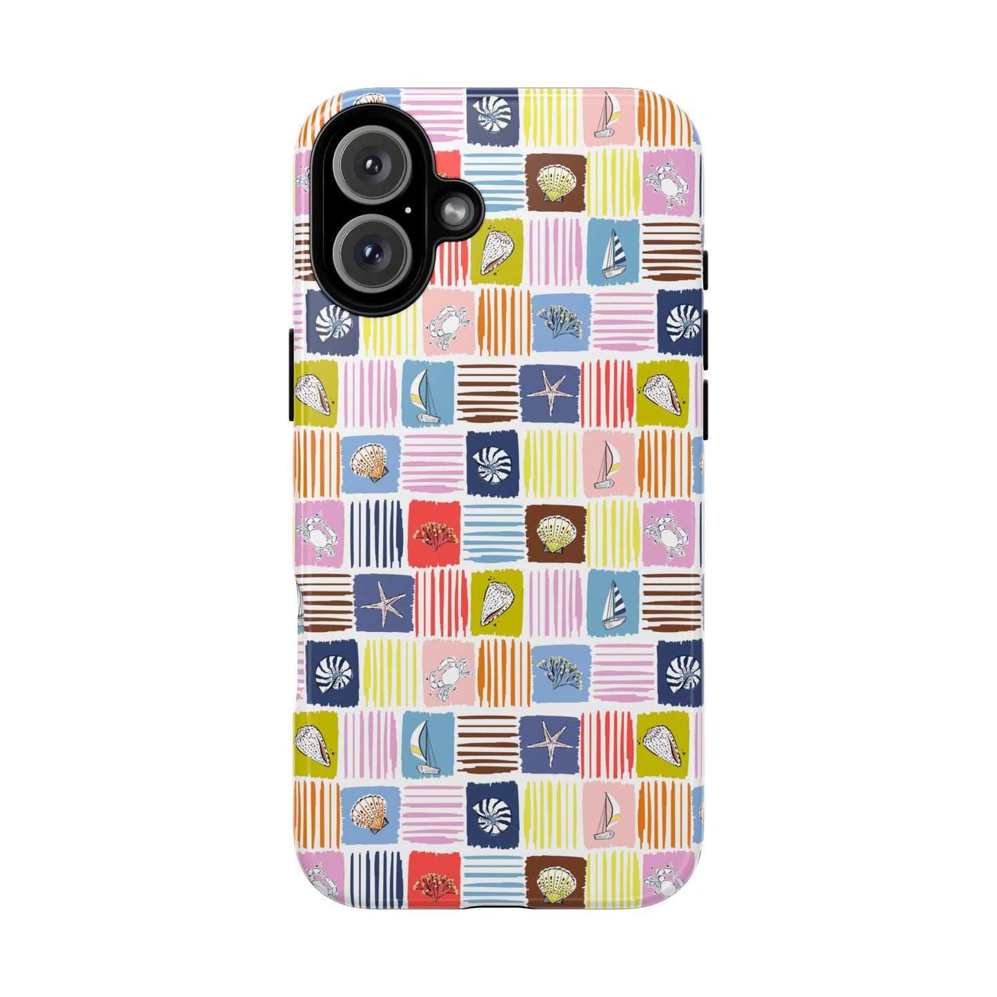 Colorful Seashells Sailboats and Starfish Summer Themed Phone Case