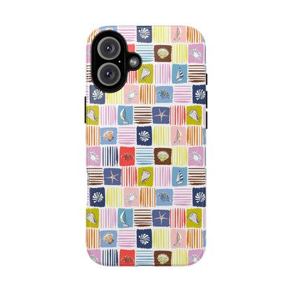 Colorful Seashells Sailboats and Starfish Summer Themed Phone Case