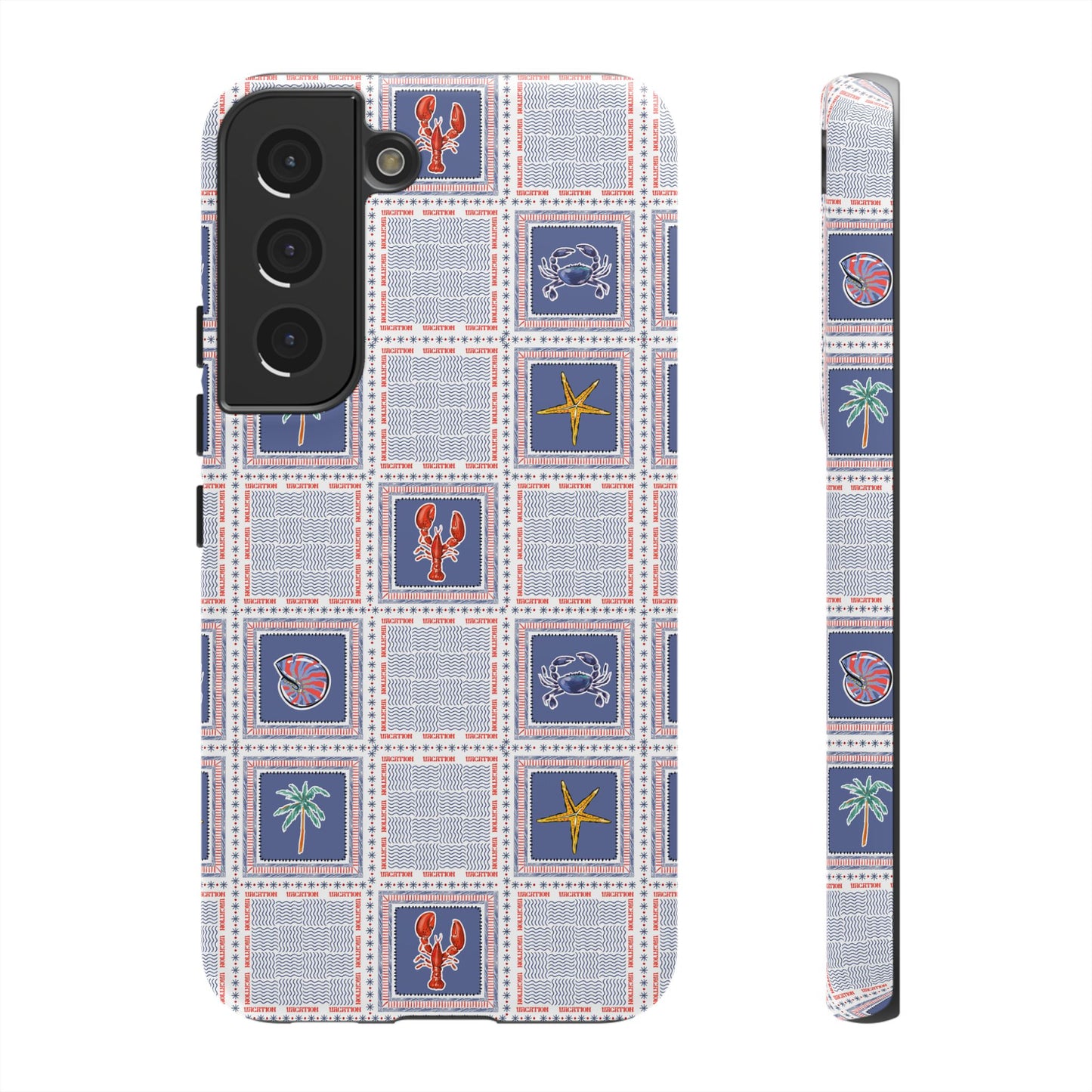 Lobsters Sailboats Seashells - Cell Phone Tough Case