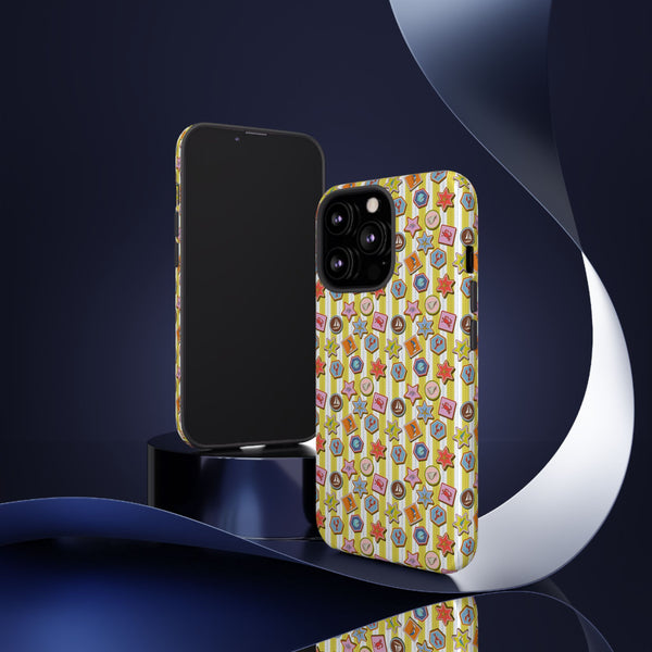 Yellow and White Striped Phone Case Summer Themed iPhone Samsung Case Pixel Summer Tough Cases