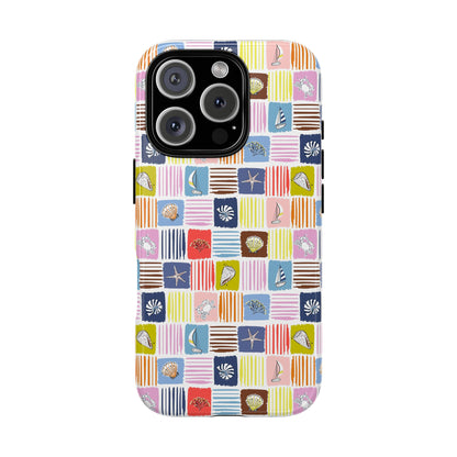 Colorful Seashells Sailboats and Starfish Summer Themed Phone Case