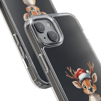 Festive Reindeer on a Clear Phone Case
