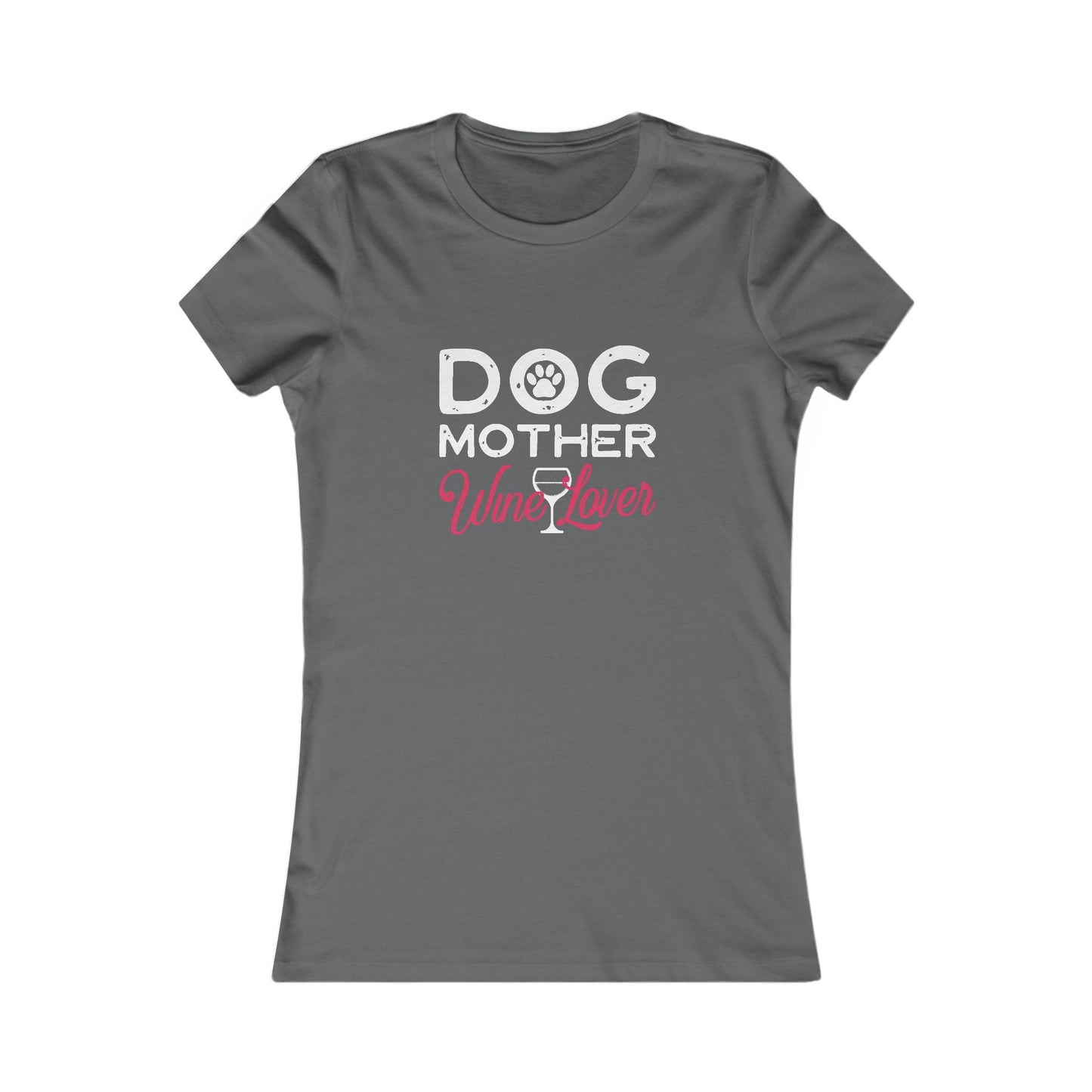 designsXdarren Dog Mother Wine Lover Women's T-Shirt - Bella+Canvas 6004 Slim Fit Dog Mom Graphic Tee - Black Blue Navy