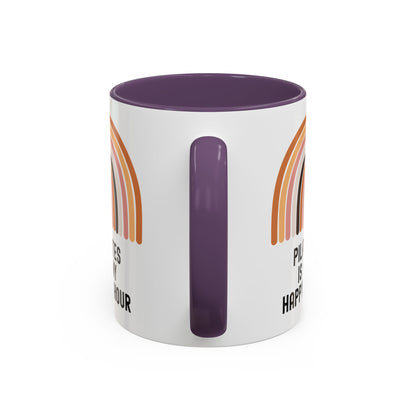 Pilates Is My Happy Hour Funny Coffee Mug Gift for Pilates Lover Women Workout Cup Mothers Day