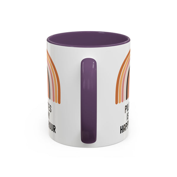 Pilates Is My Happy Hour Funny Coffee Mug Gift for Pilates Lover Women Workout Cup Mothers Day