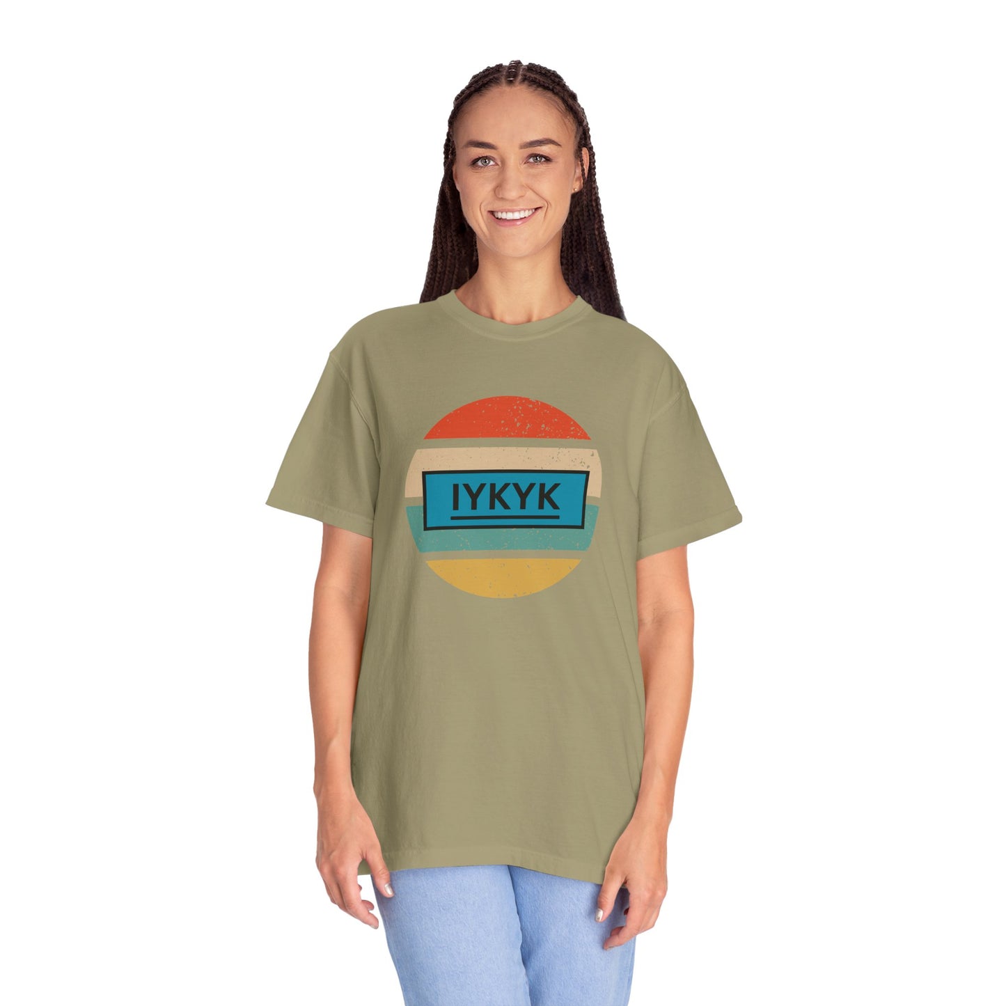 IYKYK Vintage Style Tee with Retro Rainbow