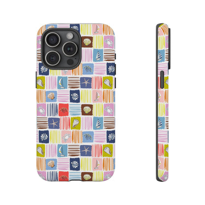 Colorful Seashells Sailboats and Starfish Summer Themed Phone Case
