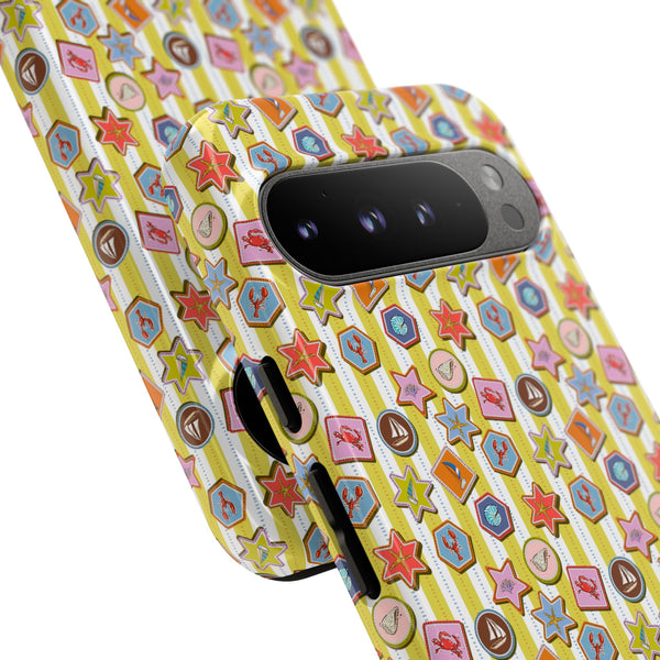 Yellow and White Striped Summer Themed Phone Case