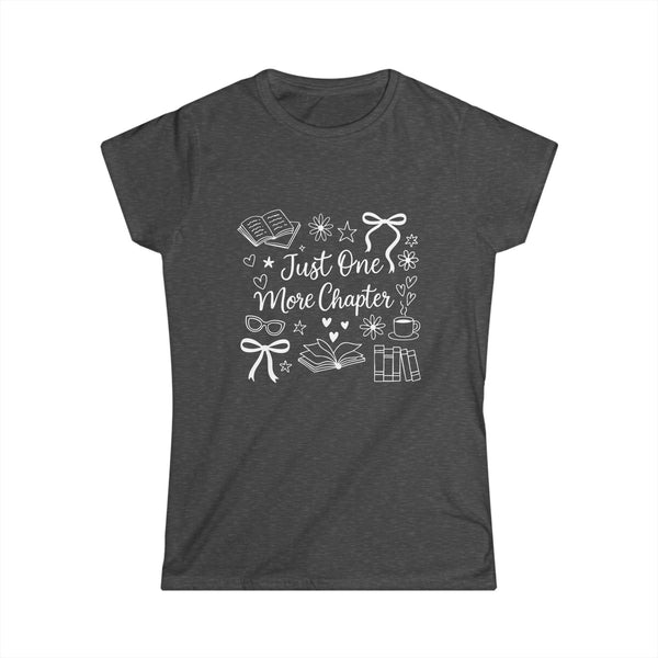 Book Lover's Softstyle Tee, Just One More Chapter Shirt, Reader Gift, Literary T-Shirt, Cozy Book Apparel, Reading Tee