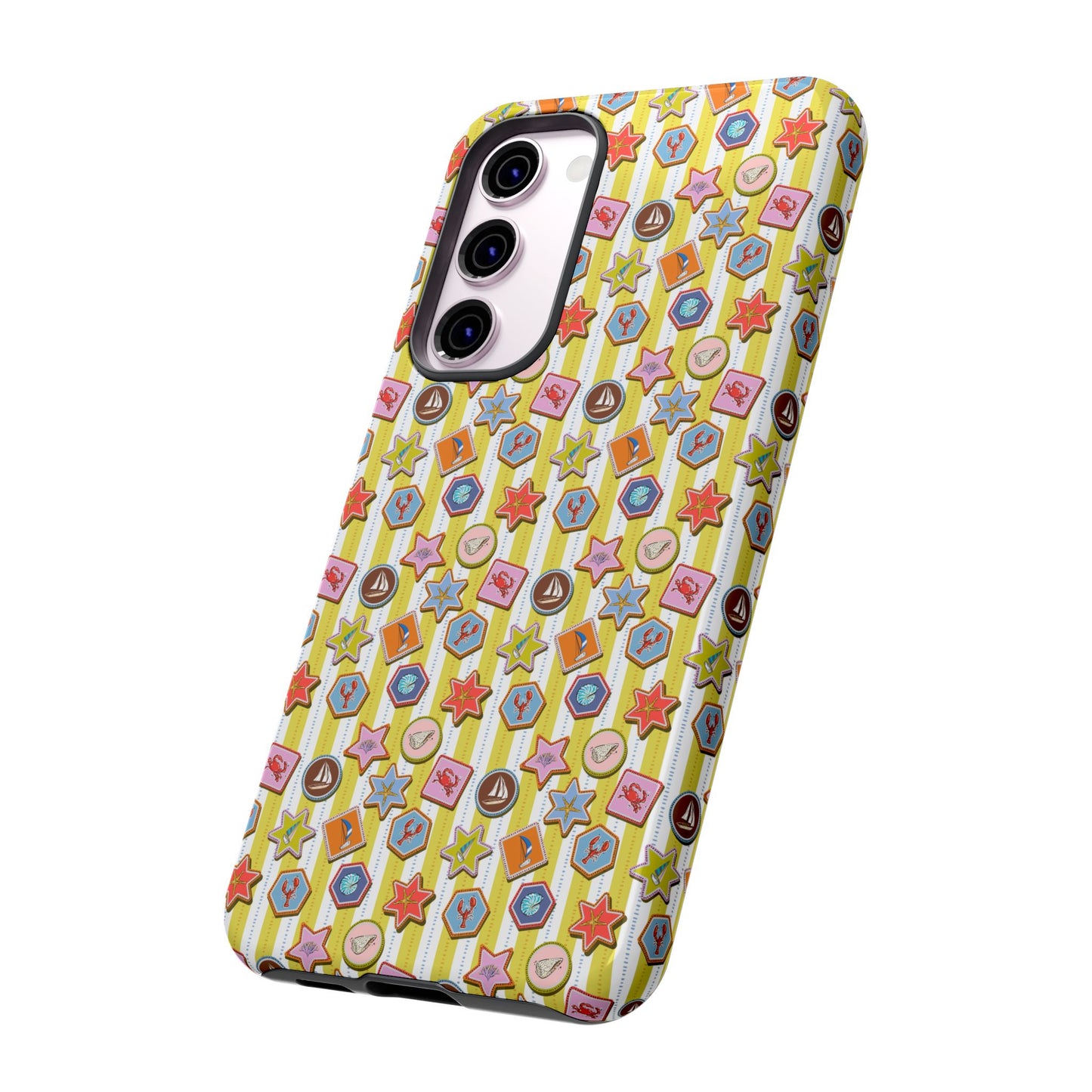 Yellow and White Striped Summer Themed Phone Case