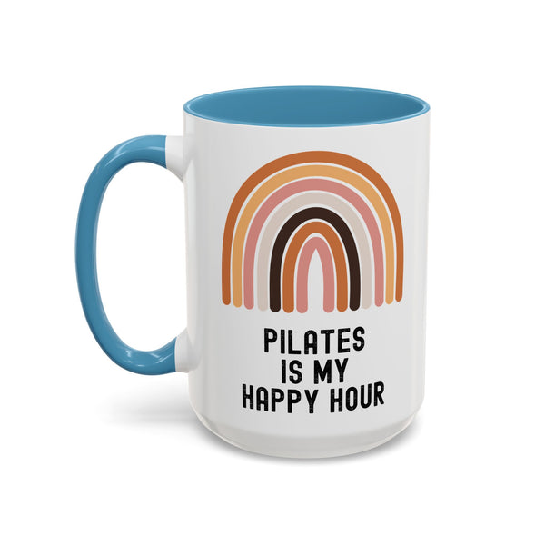 Pilates Is My Happy Hour Funny Coffee Mug Gift for Pilates Lover Women Workout Cup Mothers Day