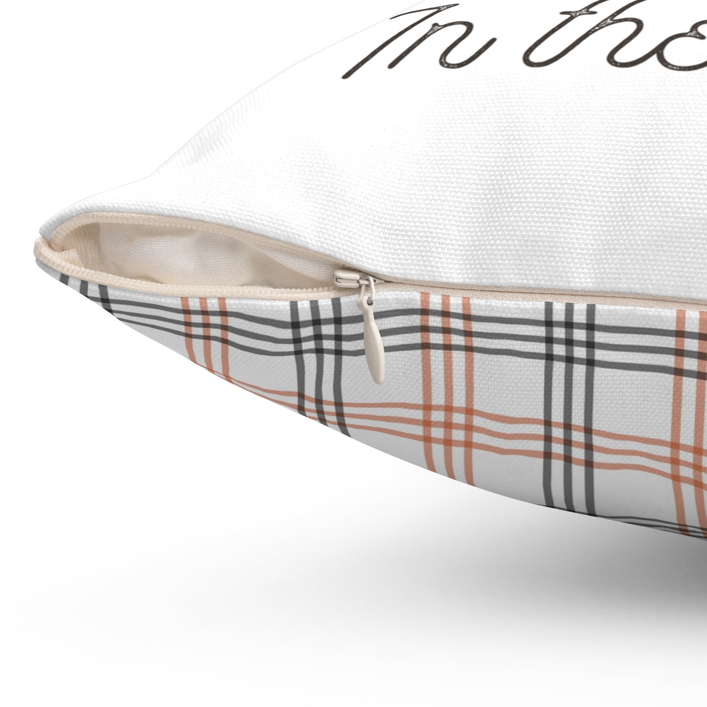 Cutest Pumpkin in the Patch - Indoor Throw Pillow – Double-Sided Fall Pillow with Plaid Bow Design