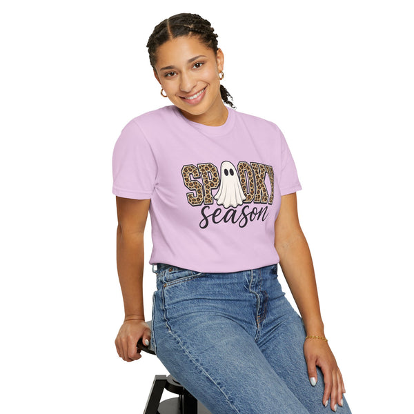 Spooky Season Leopard Print Ghost Halloween Graphic T-Shirt