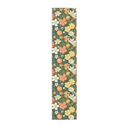 Orange Blossom Floral Table Runner