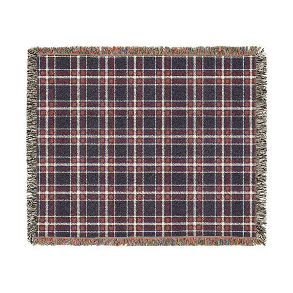 Cozy Navy & Burgundy Plaid Throw Blanket