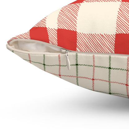 Red and White Gingham - Indoor Throw Pillow - Front and Back Design