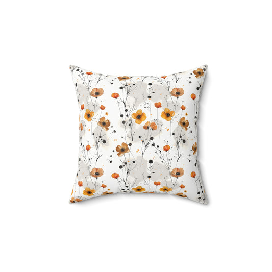 Golden Floral - Indoor Throw Pillow