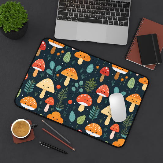 Cartoonish Mushroom Cottagecore - Desk Mat
