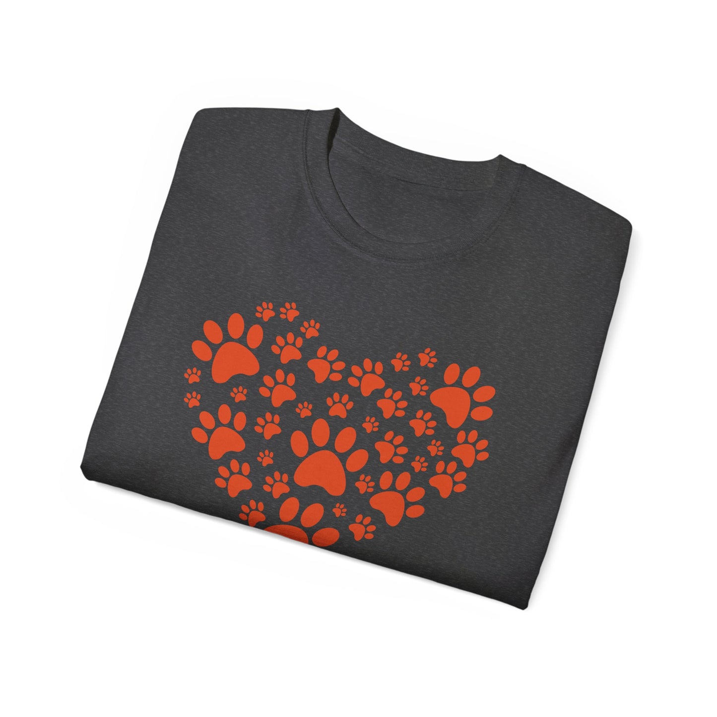Heart Paw Print Unisex Ultra Cotton Tee - Perfect for Pet Lovers