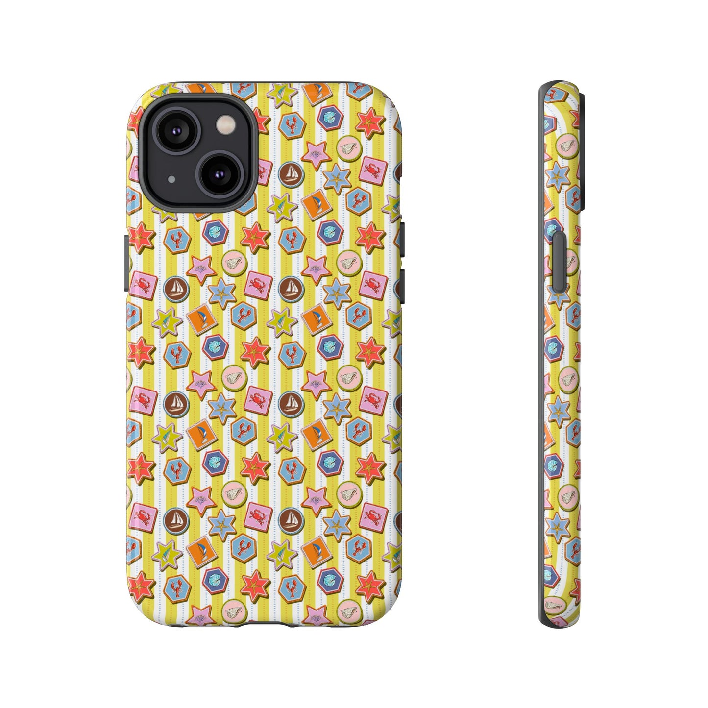 Yellow and White Striped Summer Themed Phone Case