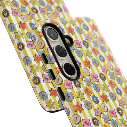 Yellow and White Striped Summer Themed Phone Case