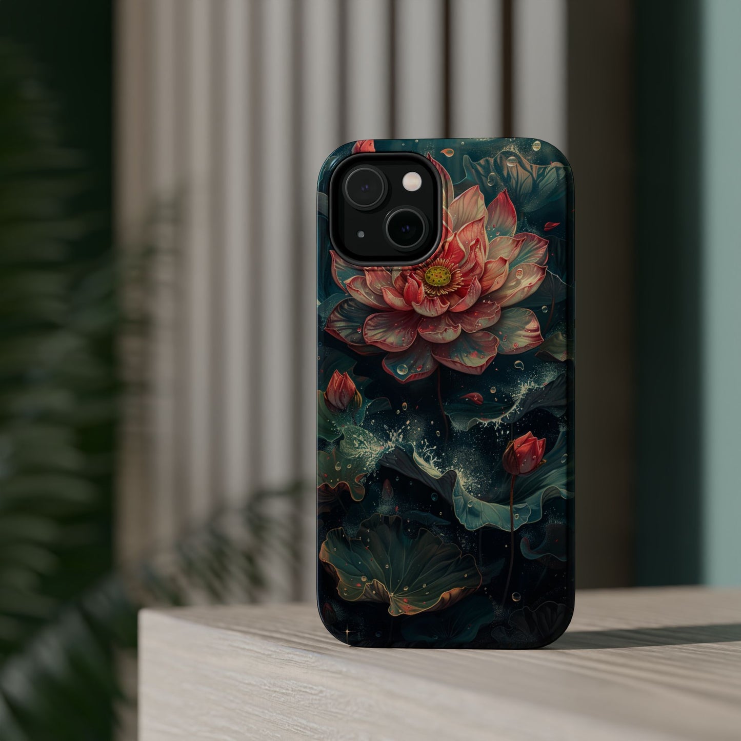 Elegant Lotus Blossom Artistic MagSafe iPhone Case