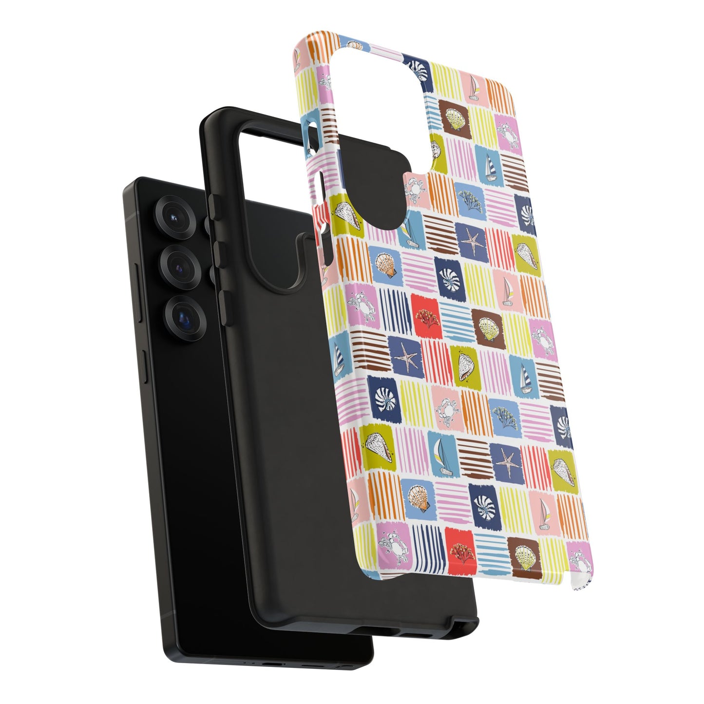 Colorful Seashells Sailboats and Starfish Summer Themed Phone Case