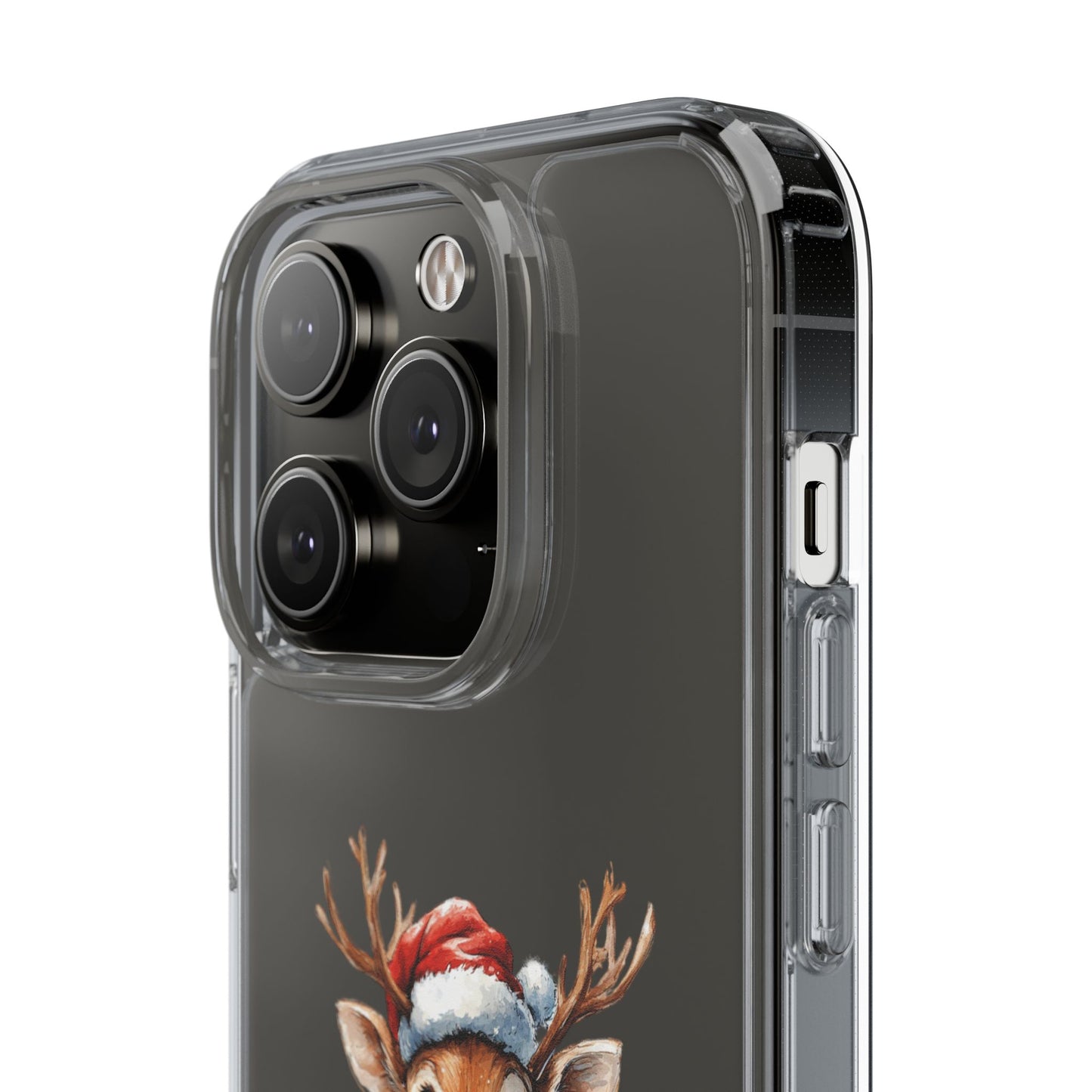 Festive Reindeer on a Clear Phone Case