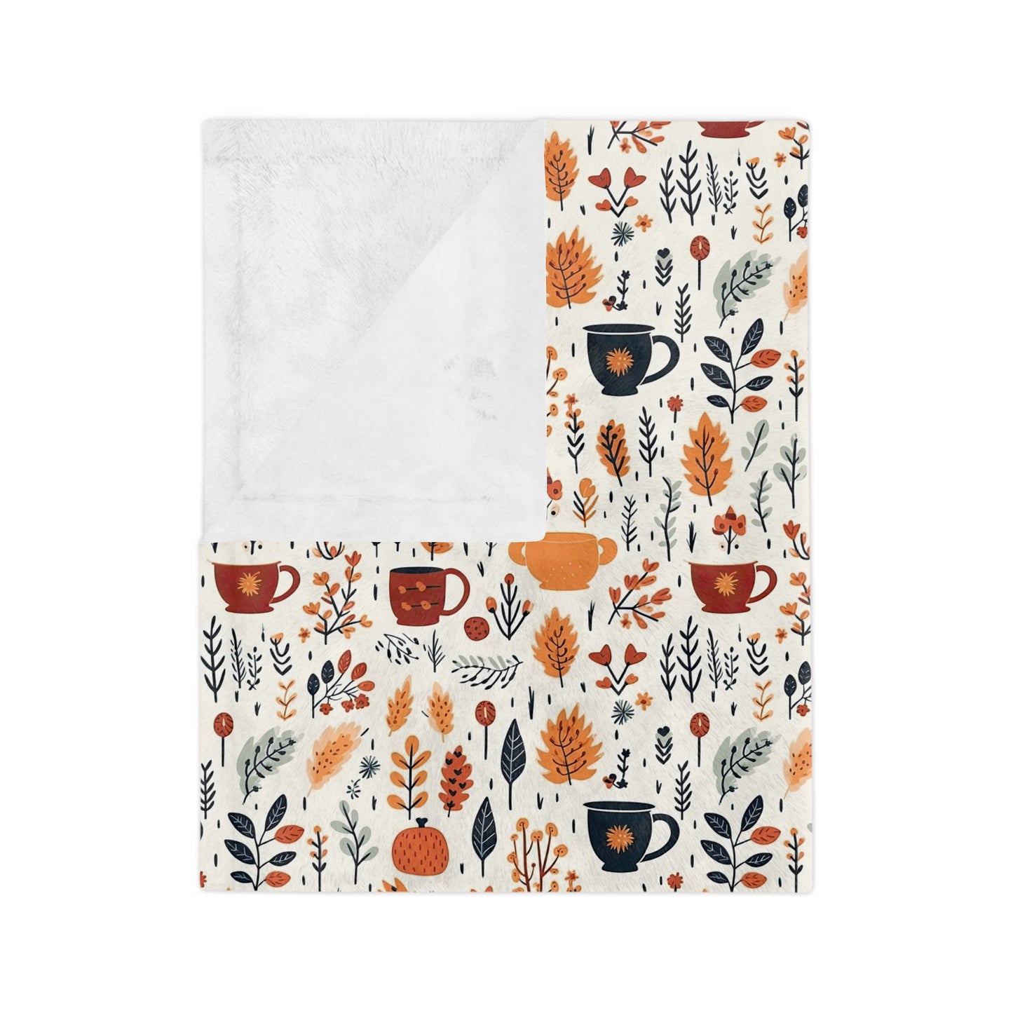 Cozy Floral Velveteen Blanket, Soft Throw for Fall Decor, Seasonal Gift, Home Warmth, Autumn Blanket for Snuggling