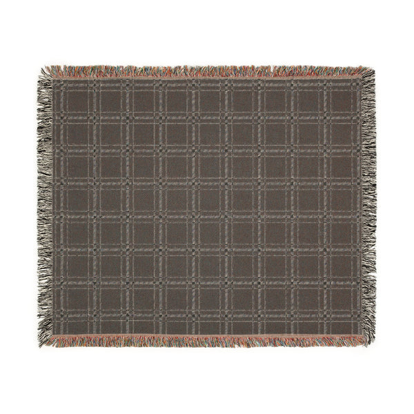 Cozy Blue and White Plaid - Woven Blanket