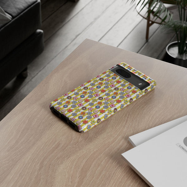 Yellow and White Striped Summer Themed Phone Case