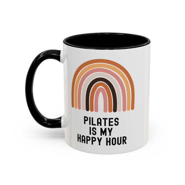 Pilates Is My Happy Hour Funny Coffee Mug Gift for Pilates Lover Women Workout Cup Mothers Day