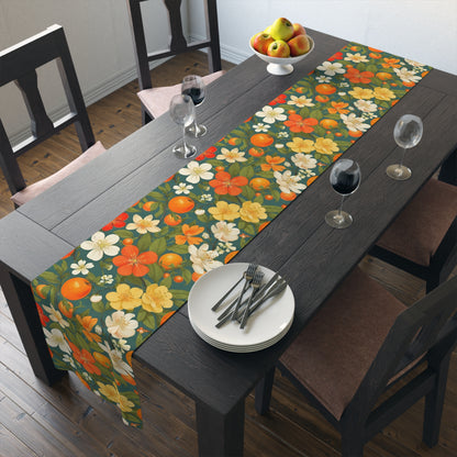 Orange Blossom Floral Table Runner