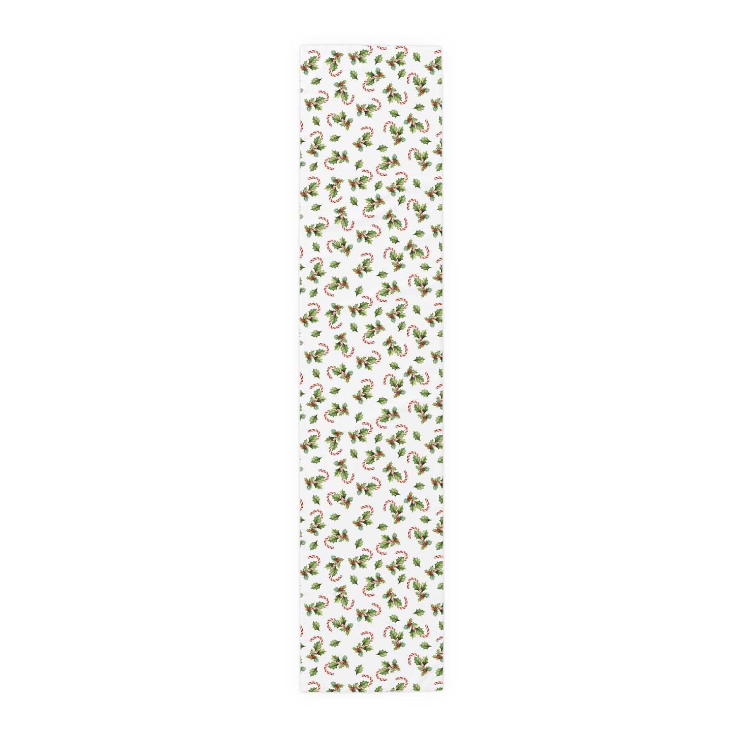 Christmas Table Runner Featuring Holly & Candy Canes