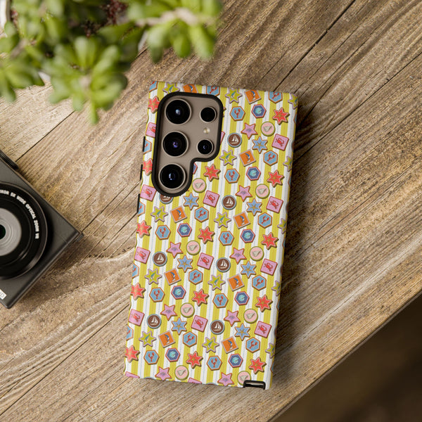 Yellow and White Striped Summer Themed Phone Case