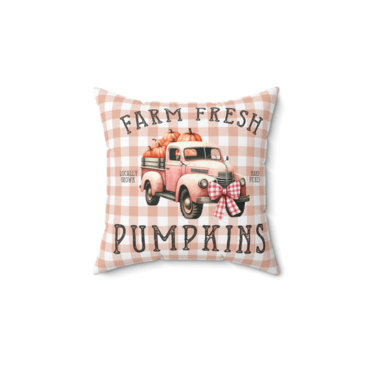 Fall Farm Fresh Pumpkins - Indoor Throw Pillow