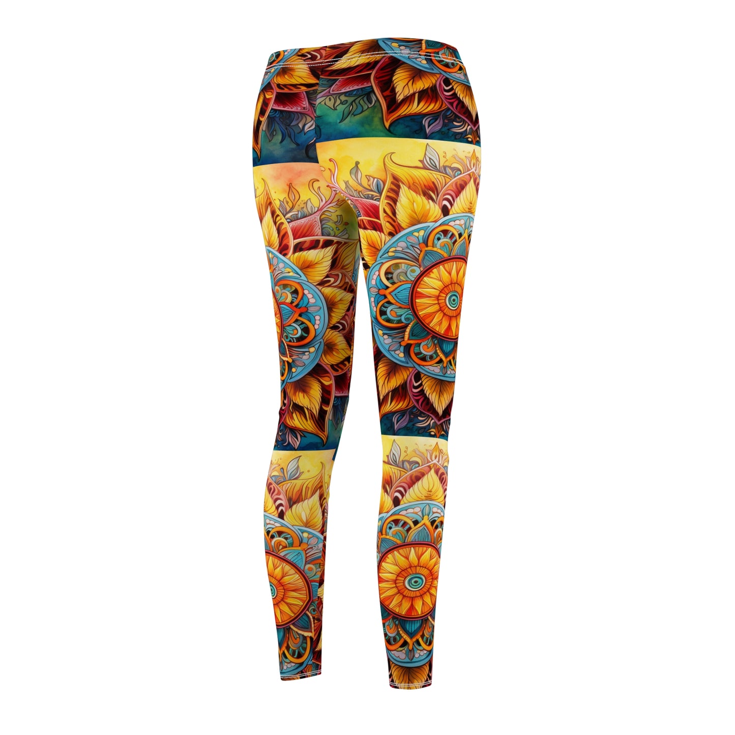 Sunny Boho Mandala Leggings – Soft Brushed Suede