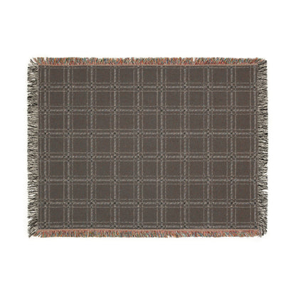 Cozy Blue and White Plaid - Woven Blanket