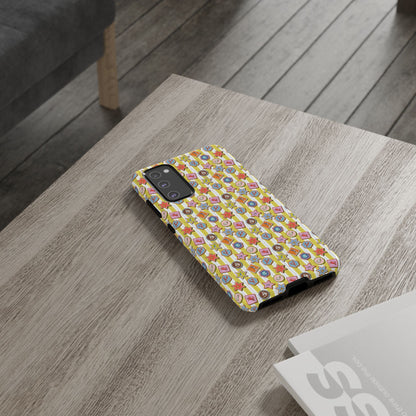 Yellow and White Striped Summer Themed Phone Case