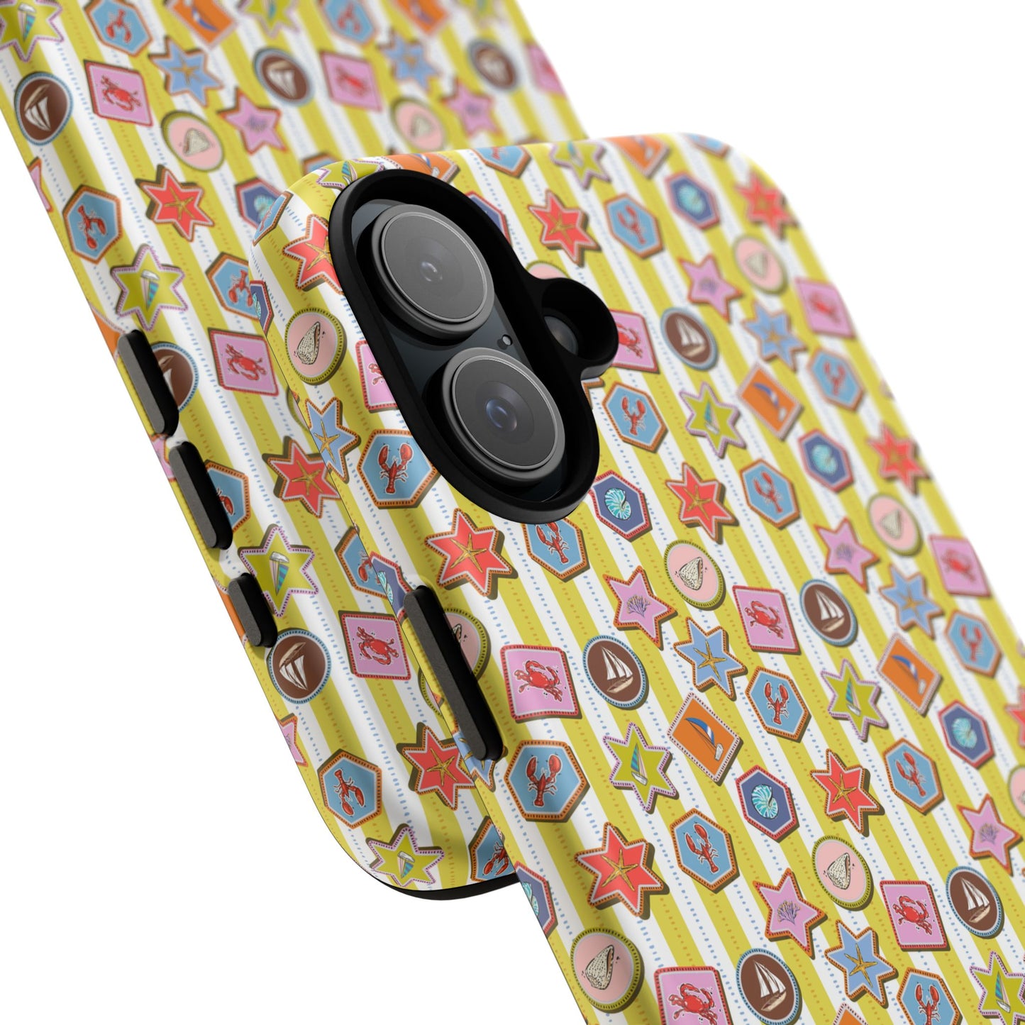 Yellow and White Striped Summer Themed Phone Case