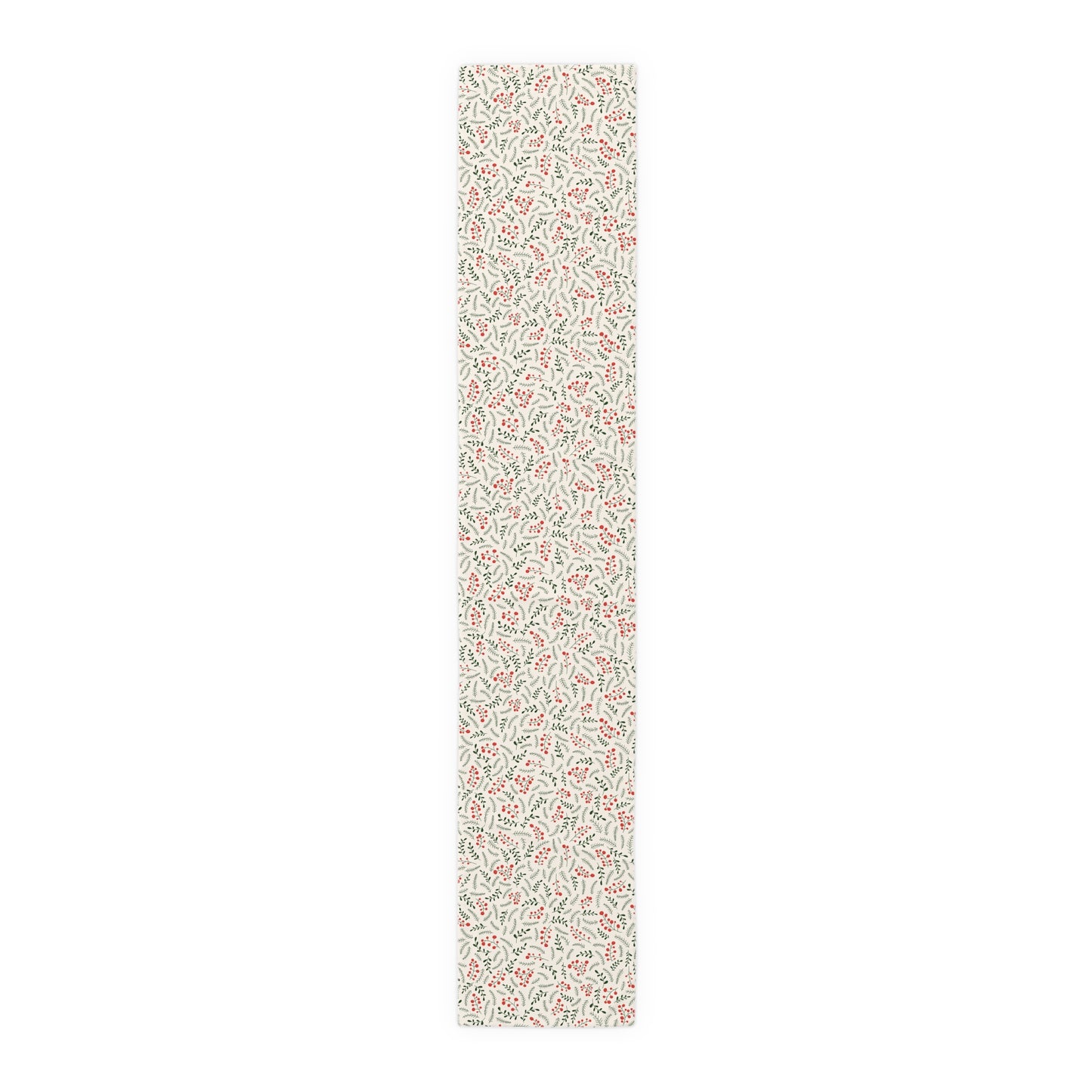 Christmas Table Runner Featuring Red & Green Holly