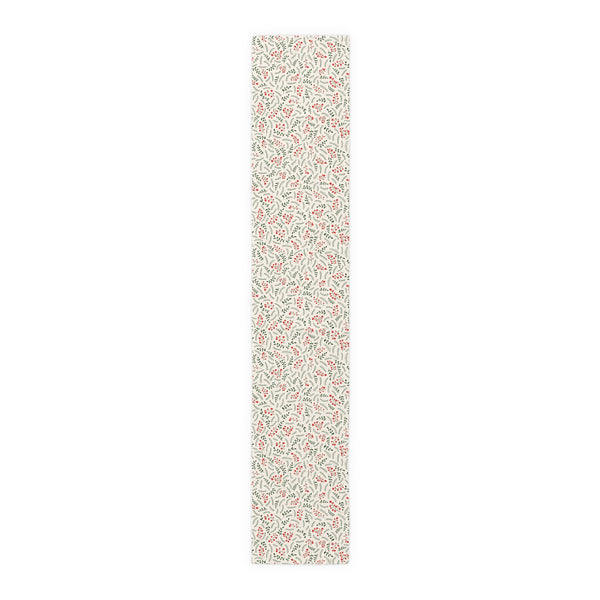 Christmas Table Runner Featuring Red & Green Holly