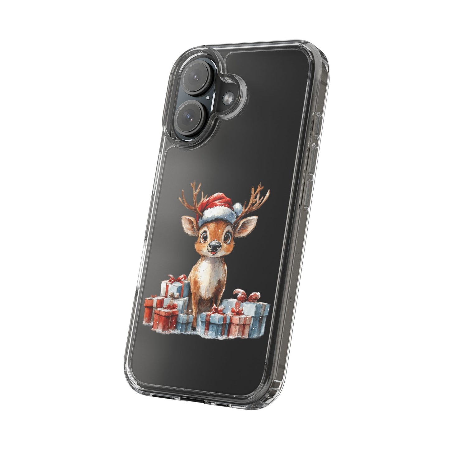 Festive Reindeer on a Clear Phone Case