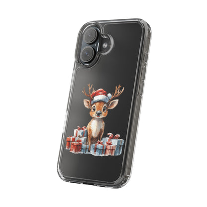Festive Reindeer on a Clear Phone Case