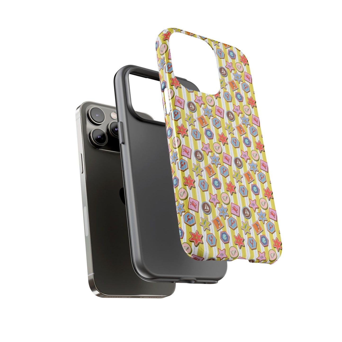 Yellow and White Striped Summer Themed Phone Case