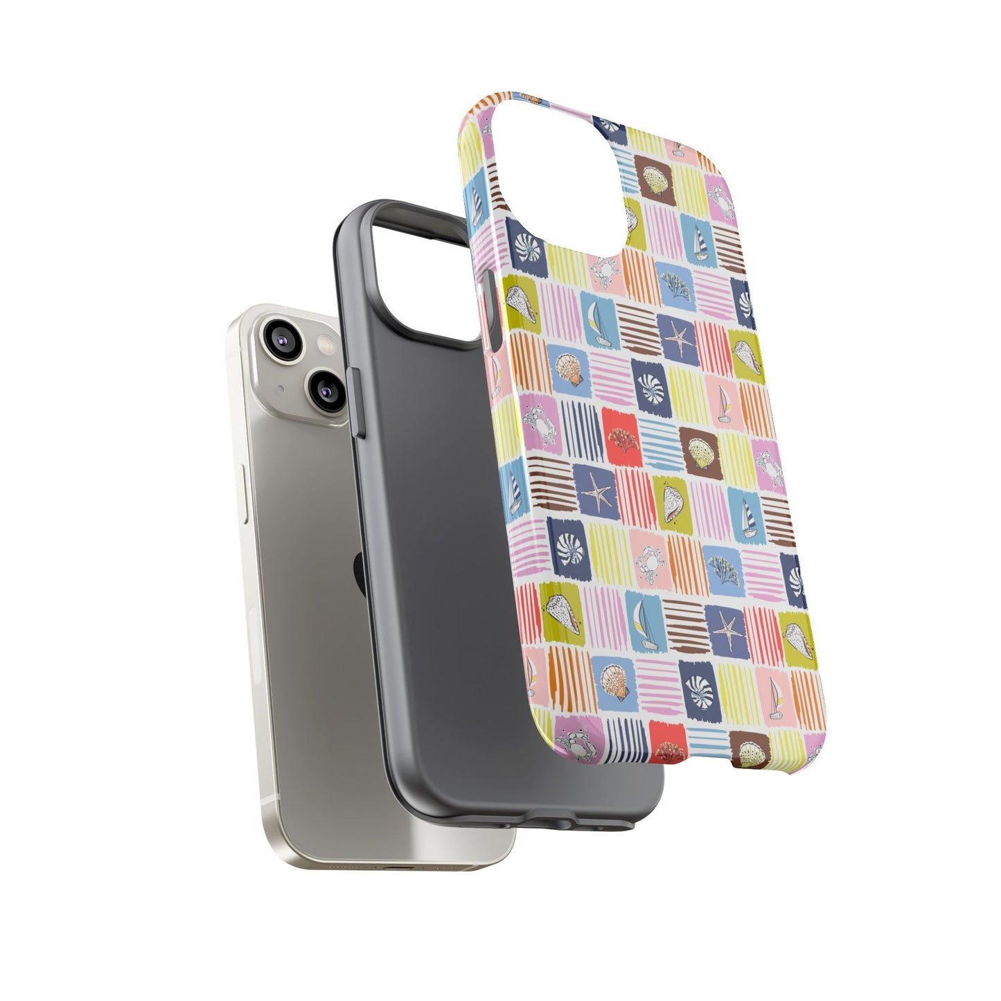 Colorful Seashells Sailboats and Starfish Summer Themed Phone Case