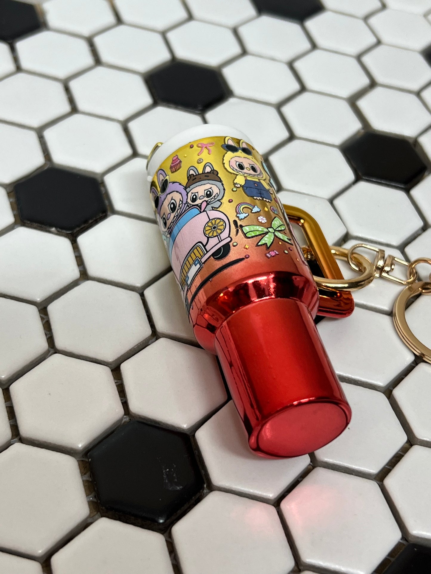 Mini Labubu-Inspired Chapstick Holder Keychain – Cute Refillable Lip Balm Case