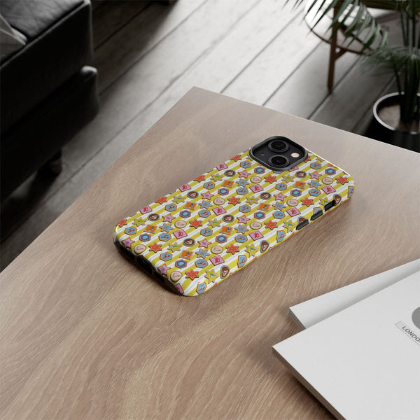 Yellow and White Striped Summer Themed Phone Case