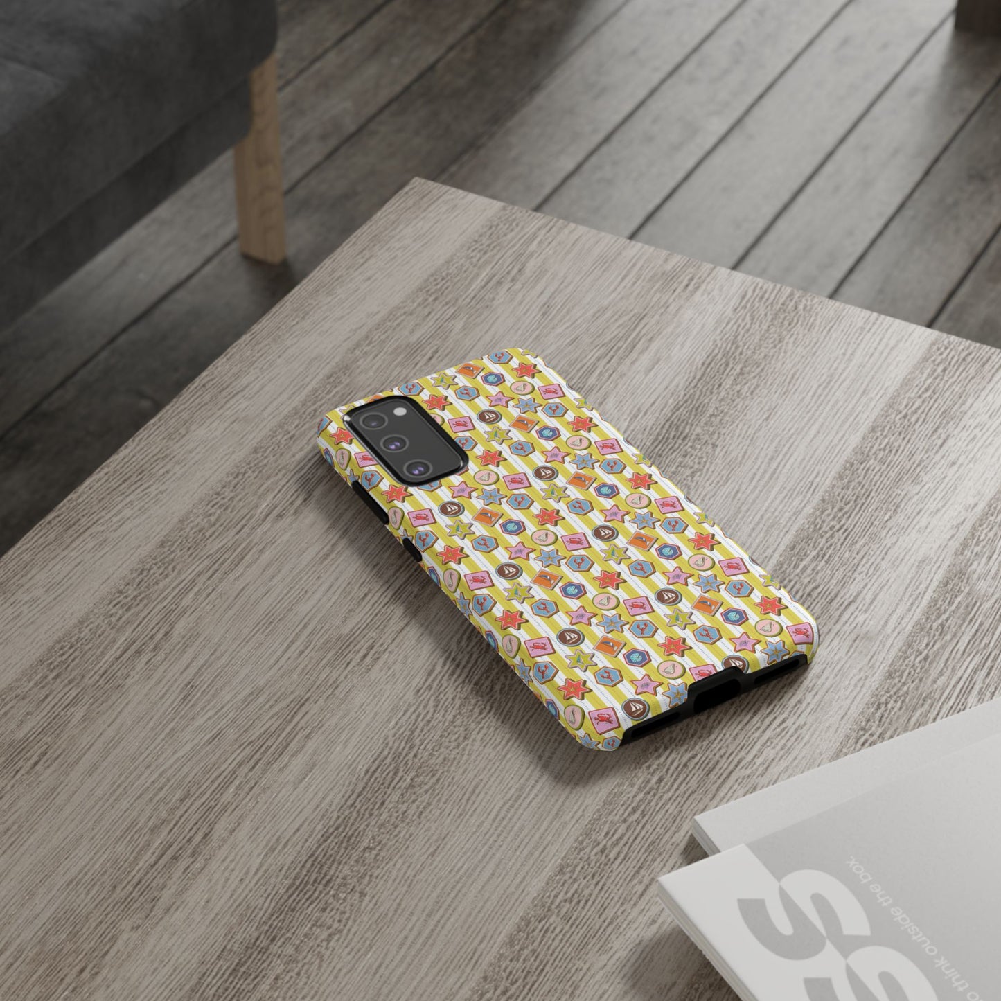 Yellow and White Striped Summer Themed Phone Case